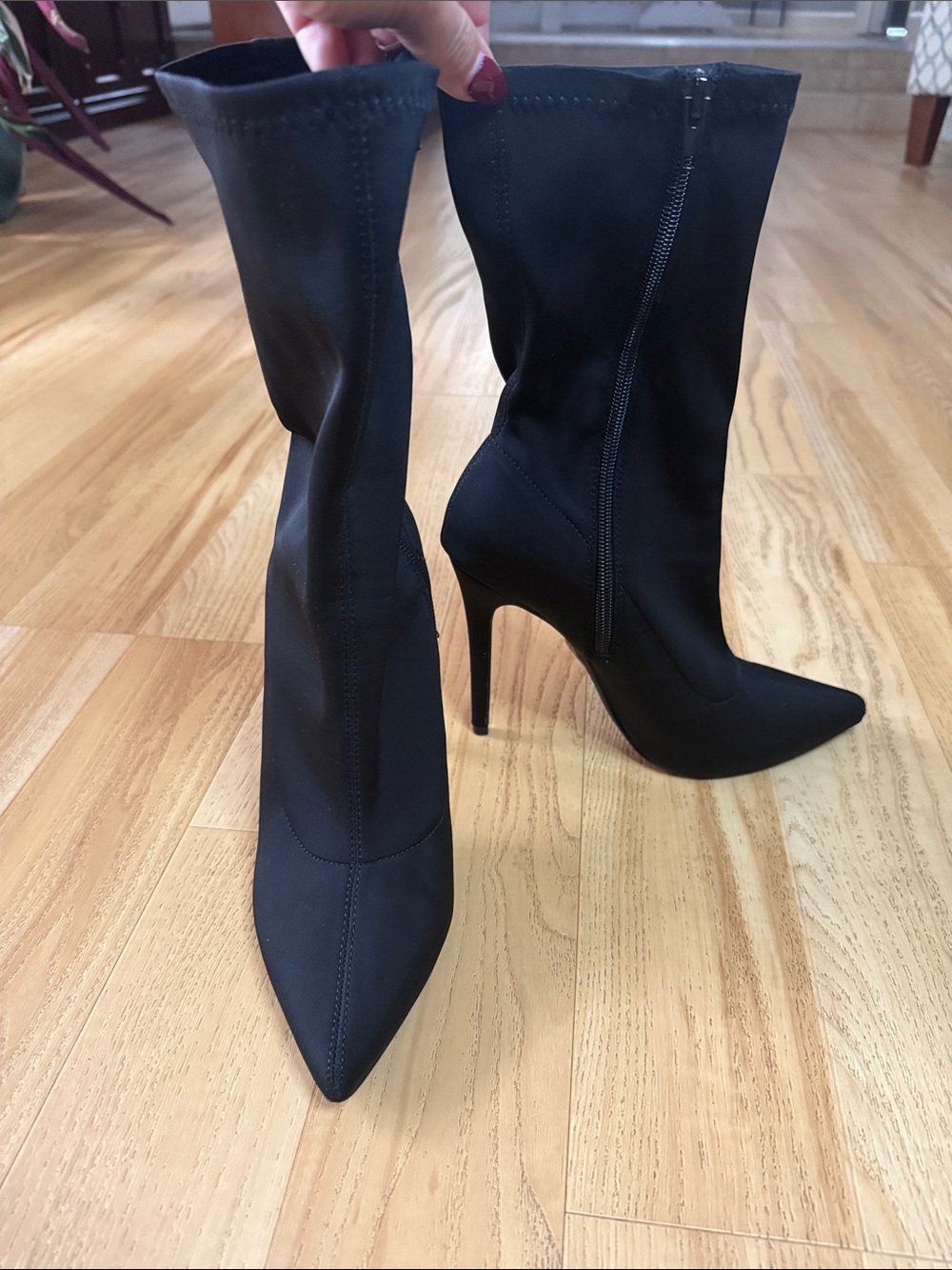 Fashion Nova Black Pointed-Stiletto Catch Me Later Bootie